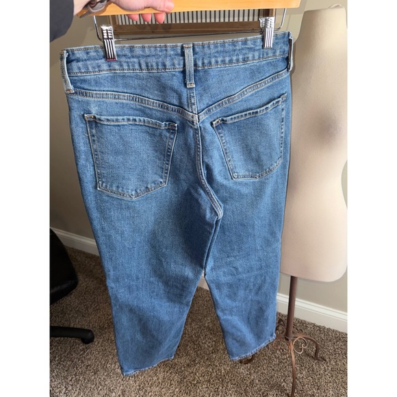 Old Navy Womens Blue Distressed Straight Leg Jeans Size 10 - Picture 2 of 7